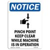 Signmission OSHA Notice Sign, Pinch Point Keep Clear With Symbol, 7in X 5in Decal, 5" W, 7" L, Portrait OS-NS-D-57-V-17291